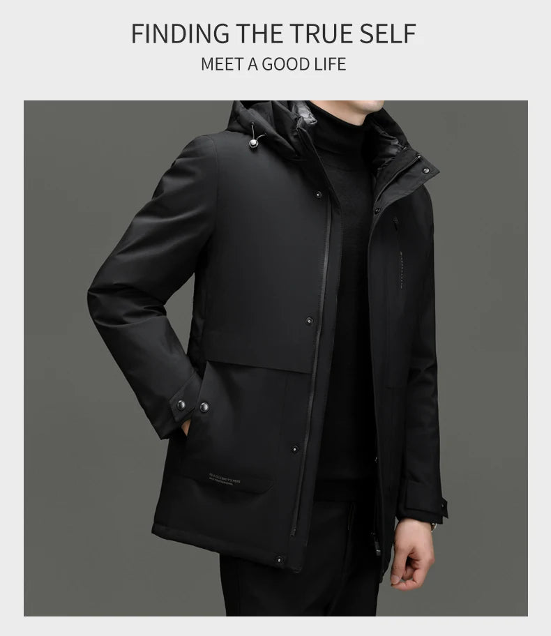 Top Grade Thicken Fashion Casual Outerwear Winter Designer Hooded Parka Coat Warm Mens Newest Jacket Windbreaker Mens Clothes