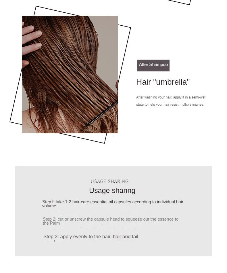 Hair Styling Serum for Frizzy & Dry Hair Rose Essence Oil Capsules  Leave-in Anti Frizz Conditioner Repairs Dry, Damaged Hair