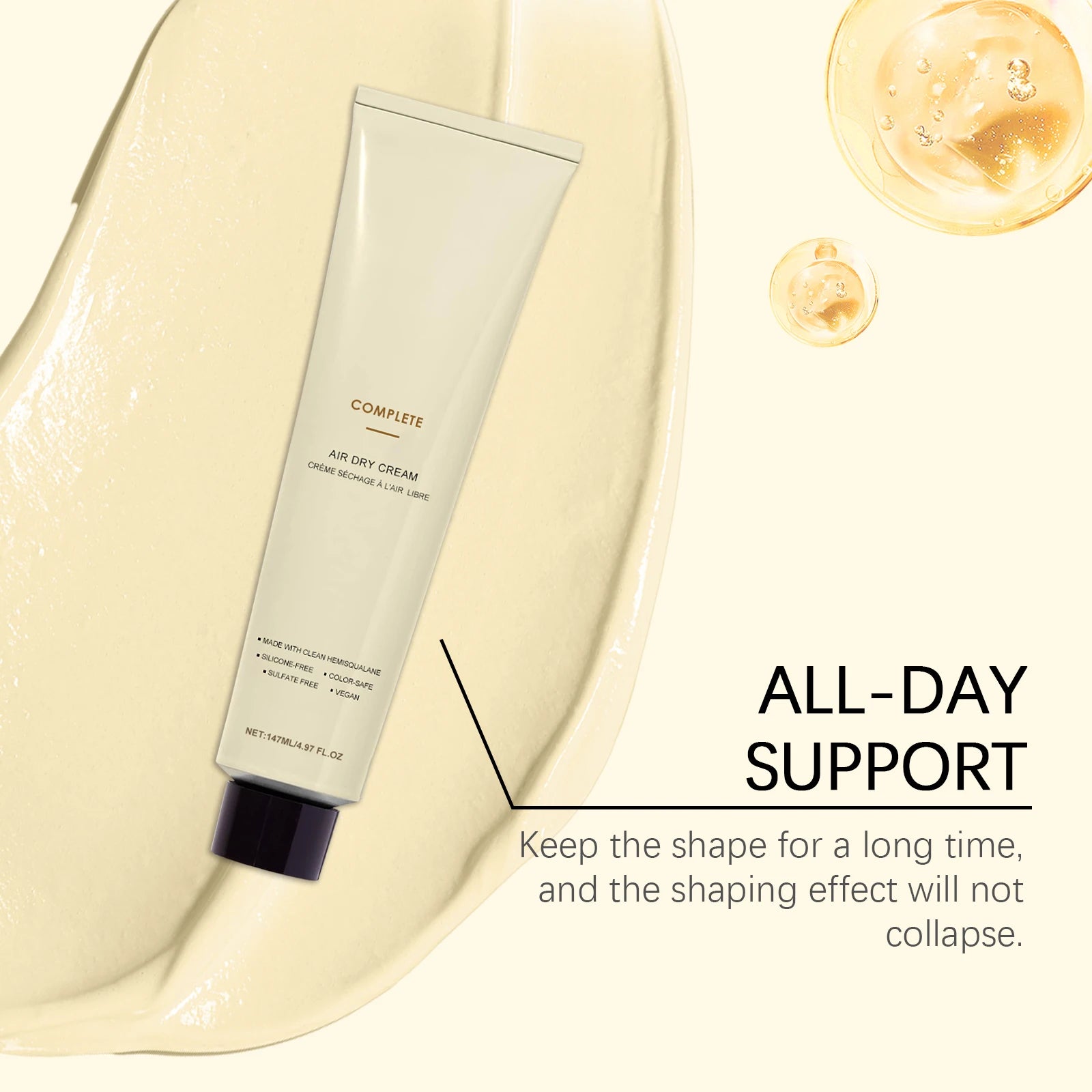 Smooth Curl Defining Cream Non-stick Hydrates & Eliminates Anti-Frizz Cream Define To Frizz, 147ml Hair-Smoothing E6M1