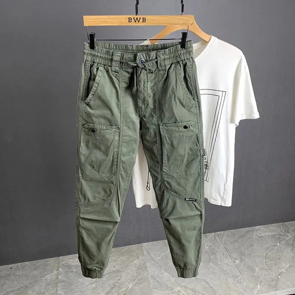 Mens Trousers Summer Cargo Pants Retro Streetwear Pockets Jogger Pants Casual Harem Trendy Fit Daily Thin Men's Clothes 2024