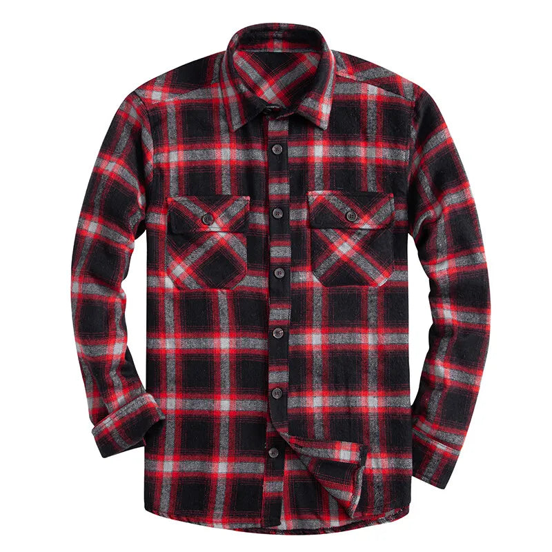 Mens Business Casual Shirts Plaid Flannel Button Down Shirt Classic Shirts Mens Clothes Sports Top